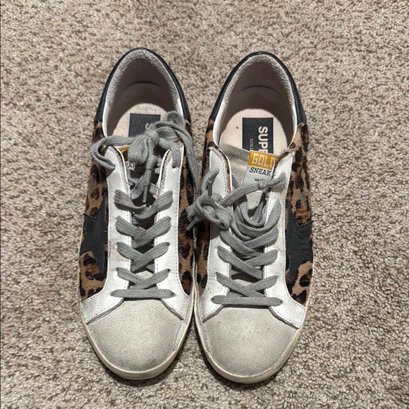 Golden Goose Ball Star Leopard Print Women's Sneakers - Picture 1 of 4